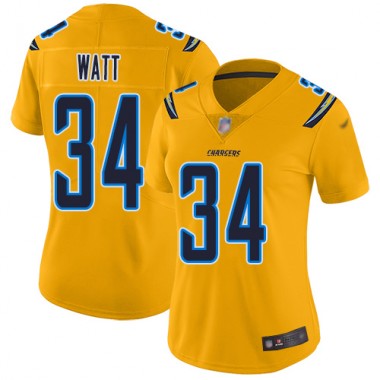 Los Angeles Chargers NFL Football Derek Watt Gold Jersey Women Limited 34 Inverted Legend